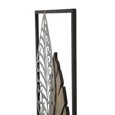 Panel ze stali i drewna Liście -B- 30,5 x 2,5 x 99,5 cm